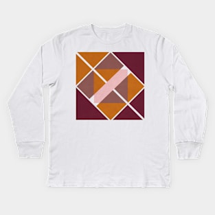 Geometric pattern Fire hot colors Kids Long Sleeve T-Shirt